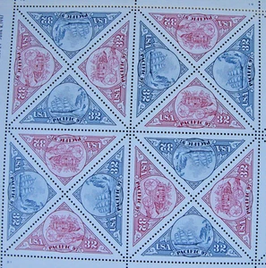 US Stamps, Scott #3130-31 Stagecoach & Ship "Pacific 97" 32c block XF MNH - Picture 1 of 1