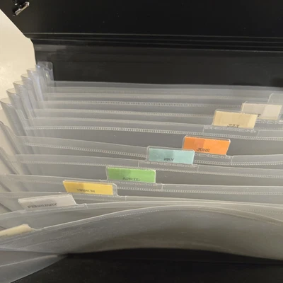 Portable 13 Pocket Expandable File Folder Black Office Home Document Organizer - Image 1 of 4