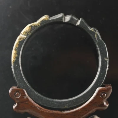 China Natural hetian Jade Hand Carved jade dragon bangle bracelet t - Image 1 of 4