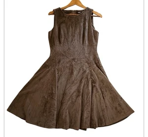 PREMISE DRESSES Dress  Size 6 A-line Fit & Flare Knit FAUX  Suede - Picture 1 of 8