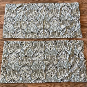 FUNSAS DE ALMOHADA POINTEHAVEN Azul Marrón BoHo Paisley Algodón REY un par - Imagen 1 de 11