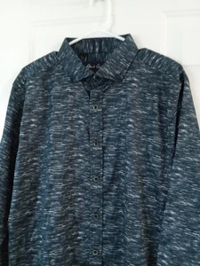 Robert Graham Men's 2XL Shirt Blue Heathered Long Sleeve Casual 100% Cotton - Picture 1 of 9