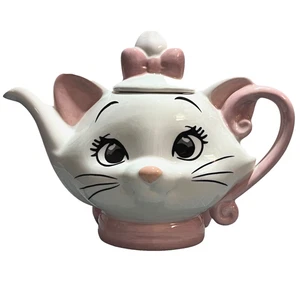 Disney The Aristocats Marie Teapot w/Lid White Cat Pink Bow Figural Ceramic NEW - Picture 1 of 9