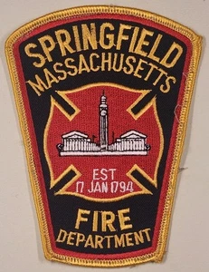 Springfield Massachusetts Fire Department Vintage Patch (genäht) - Bild 1 von 3