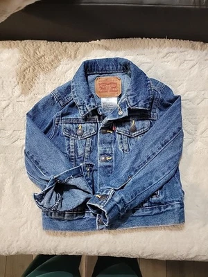 Kids Levi Dark Denim Jacket Size 4 XS - Image 1 of 4
