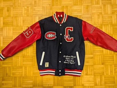 Men's Montreal Canadiens NHL Hockey Varsity Jacket Mitchell & Ness Full ButtonC Foto 1 de 4