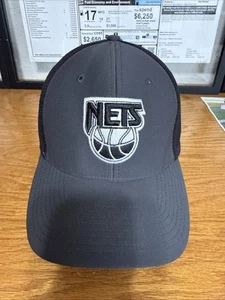 Brooklyn Nets 47 Brand Black and Graphite NBA HWC Flex Fit Hat Cap size S/M, New - Picture 1 of 9