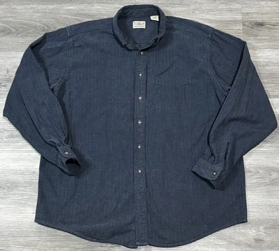 LL Bean Button Down Shirt Men's XL Long Sleeve Pocket Blue OWU88 - Image 1 of 4