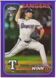2024 TOPPS CHROME UPDATE  USC80 - COLE WINN - ROOKIE - PURPLE REFRACTOR  103/250 - Picture 1 of 2