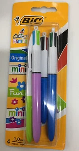 Bic 4 Colours Family Pack Of 4 Original Fun Mini FREEPOST BARGAIN FREEPOST 🇬🇧 - Picture 1 of 2