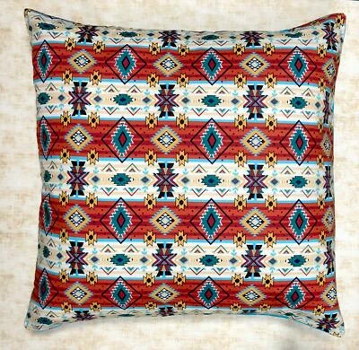 Aztec Navajo Style Cushion Cover Decor Case fits 18" x 18" 100% Cotton Fabric - Image 1 of 3