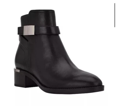 Calvin Klein Women's Dwayne Casual Block Heel Casual BlackStrap Booties 7.5 NEW! - Image 1 of 4