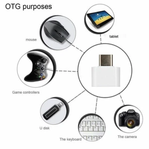 10 x UK Type C To USB Adapter OTG 5 Pin Data Transfer Converter Android S9 S10 - Picture 1 of 3