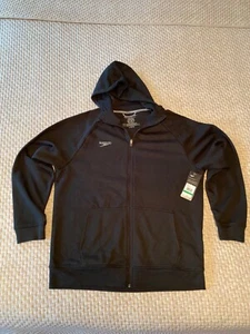 SPEEDO Mens Large Black Zippered Soft Touch Thermal Hoodie NEW - Picture 1 of 5
