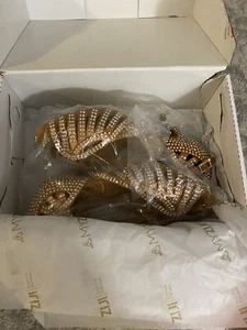 NIB Ballroom Latin Salsa Dance Shoes 3” heel. Ladies Size 7. Tan/brown Sequin - Picture 1 of 14