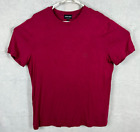 Giorgio Armani Men XL Slim Logo Crewneck T-Shirt Berry Made in Italy Chevron S/S