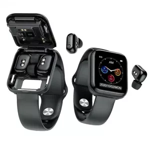 2in1 Waterproof Smartwatch With TWS Earbuds Bluetooth 5.0 Wireless Headset Sport - Picture 1 of 24
