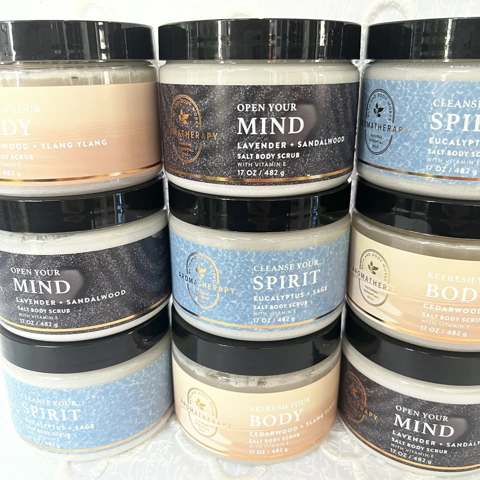 Bath & Body Works Aromatherapy Salt Body Scrub 17 oz With Vitamin E You Pick Any - Image 1 of 4