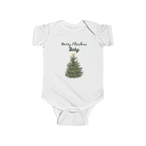 Merry Christmas Baby - Infant Fine Jersey Bodysuit - Picture 1 of 3