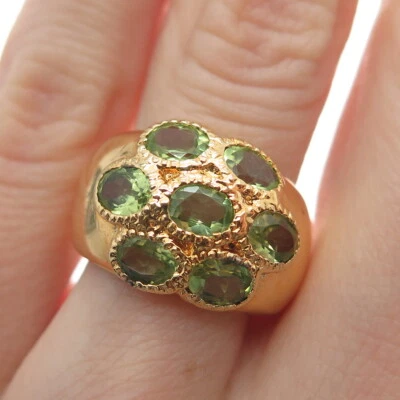 M.R.F. Anillo de peridoto real enchapado en oro de plata de ley 925 RESOURCES LTD. tamaño 5,5 Foto 1 de 4