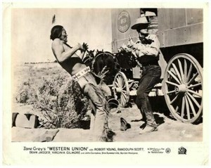Western Union Original Lobby Card Robert Young Stagecoach Fritz Lang 1941 RARE
