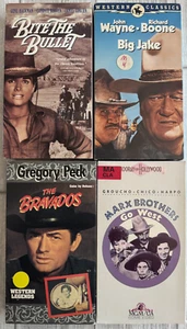 4 VHS Set Go West The Bravados Big Jake Bite The Bullet Western B&W Color - Picture 1 of 3