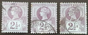 GB QV SG201 1887 2½d. purple/blue used stamps /S5322/ - Picture 1 of 2
