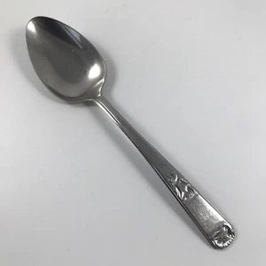 Vintage HULL Lifetime Deluxe "TULIP" Stainless SERVING SPOON 8.5" - "W" Monogram - Picture 1 of 3