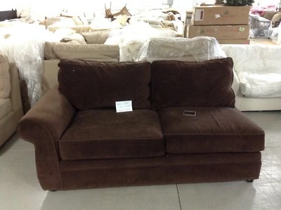Sofá sofá Pottery Barn Pearce seccional espresso terciopelo marrón brazo izquierdo sofá Foto 1 de 2