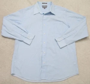 Apt.9 Dress Shirt XL Striped 17.5-18 36 Button Up Pocket Long Sleeve Blue 1-786 - Picture 1 of 4