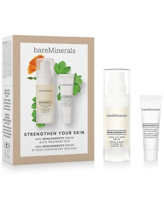 BareMinerals 2 шт. Набор Strengthen Your Skin Skinlongevity 0,5 унции, 0,18 унции - Изображение 1 из 3