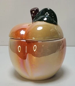 Home and Garden Party Stoneware Peach Covered Candle/Trinket Dish - Picture 1 of 8