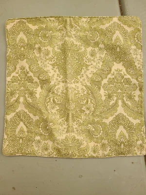 Funda de almohada de lino Pottery Barn "Floral verde oliva" 18" Foto 1 de 3