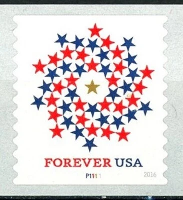 Patriotic Spiral Plate Numbered Single PNC1 PL P1111 MNH Scott's 5130 Dated 2016 - Image 1 of 2