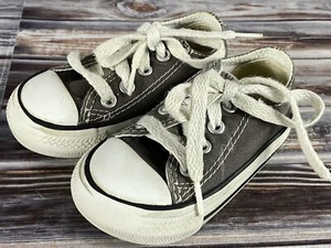 Converse All Star Chuck Taylor Gray Low Top Lace Up Sneakers Toddler Size 4C - Picture 1 of 10