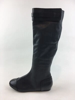 Botas altas Max Studio drapeadas para mujer talla 8,5 M, cuero negro $378 3475 Foto 1 de 4