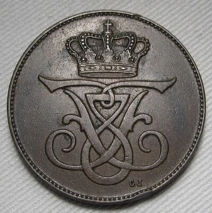 1907 Denmark 5 Ore XF Coin AE571 - Picture 1 of 2