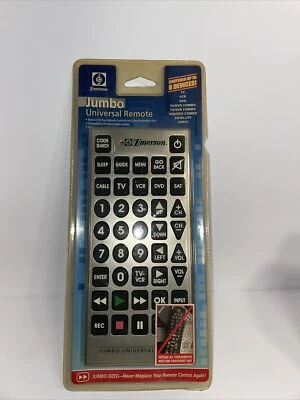 Emerson Jumbo Universal Remote Control TV Cable Sat DVD VCR Works Tested - Image 1 of 2