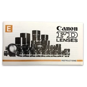 Canon FD Lenses Owner Instruction Manual Booklet Vintage - Picture 1 of 8