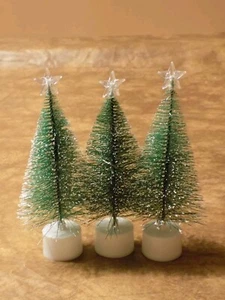 Christmas Flocked Color Changing Trees 3 Pcs Scenery Village/Train Decor Display - Picture 1 of 2