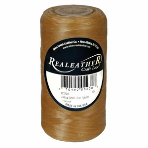 Natural Color Artificial Flat Sinew Waxed 8 oz. by Realeather BS108 Silver Creek - Picture 1 of 3