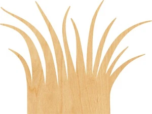 Grass Laser Cut Out Wood Shape Craft Supply - Woodcraft Cutout - Picture 1 of 1