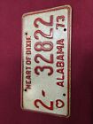 1973 VINTAGE ALABAMA LICENSE PLATE, HEART OF DIXIE! CLEAN! NICE!!