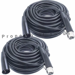 2pack 50' ft foot Shielded Balanced 3 pin XLR cable for powered active speakers - Picture 1 of 2