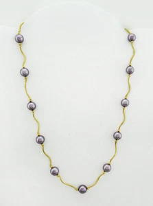 GENUINE TAHITIAN PEARLS NECKLACE 14K GOLD ** NWT ** Free Shipping * 16" LONG - Picture 1 of 3