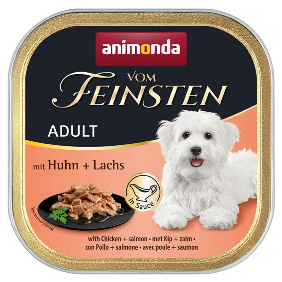 animonda Vom Feinsten Adult Huhn Lachs in Sauce 22x 150 g Hundefutter Nassfutter - Bild 1 von 1
