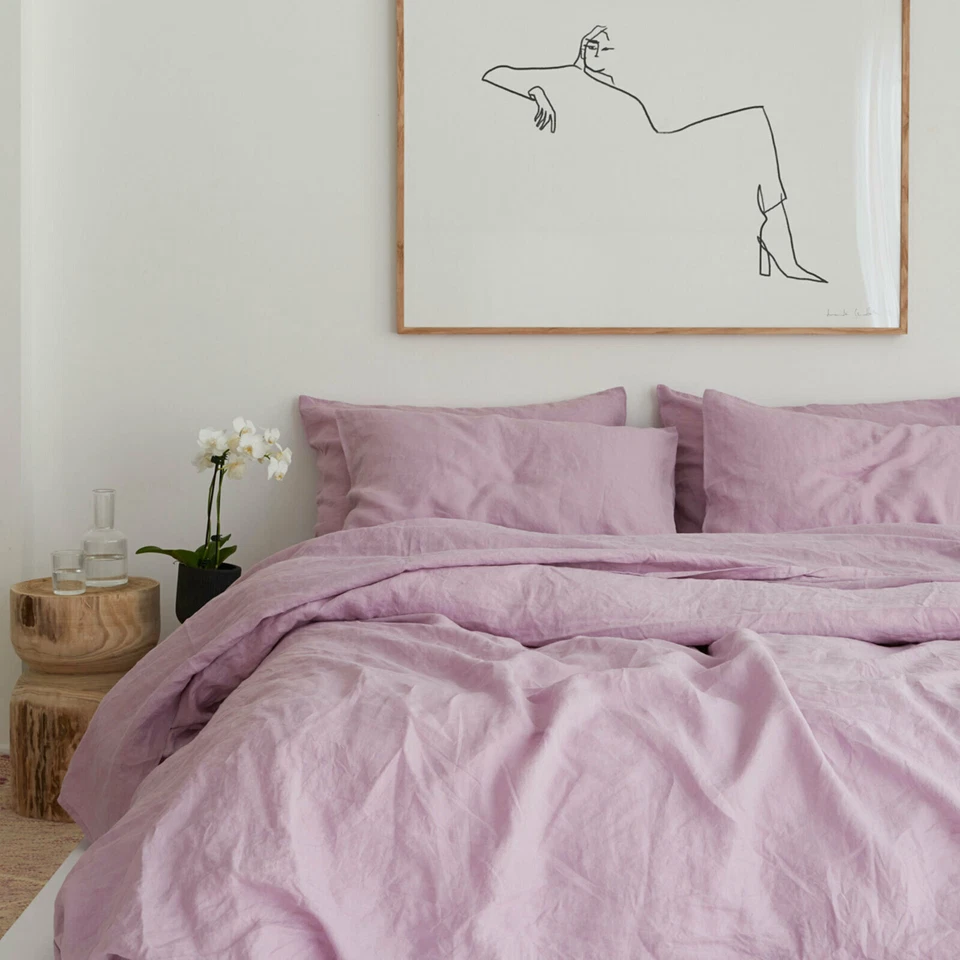 Ropa de cama de lino, funda nórdica de lino, funda nórdica lavada a la piedra, edredón tamaño Queen completo Foto 1 de 4