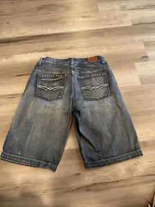 Y2k Urban Pipeline Denim Jean Shorts Jorts Baggy Blue Flat Mens Size 30 - Picture 1 of 4