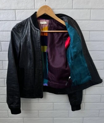 Chaqueta motera Paul Smith de cuero negra para mujer talla 42 Foto 1 de 4