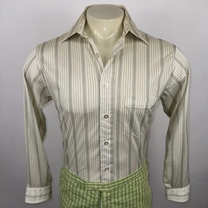 Vintage 70s Disco Shirt Mens Qiana Nylon Dupont Saturday Night Fever 15.5 32 33 - Picture 1 of 16